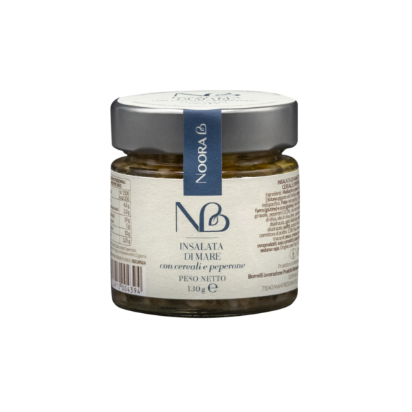 Insalata di mare e cereali con peperoni